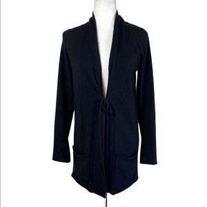 Vince Black 100% Cashmere Front Tie Cardigan.